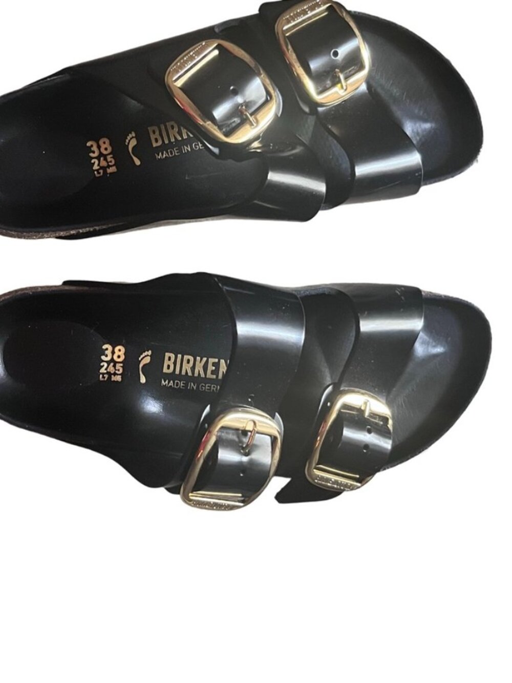 Birkenstock Arizona big buckle black patent leather